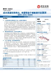 动态报告:成本渠道优势突出,有望受益于磷复肥行业复苏