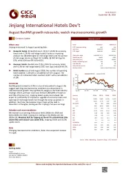 August RevPAR growth rebounds; watch macroeconomic growth