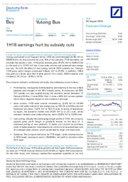1H18 earnings hurt by subsidy cuts