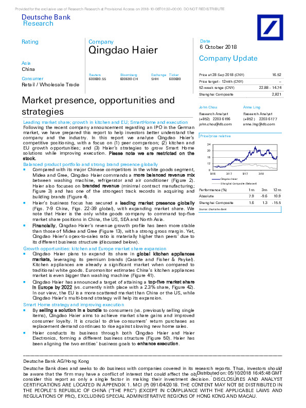 Market presence, opportunities and strategies