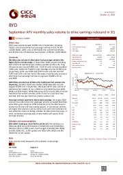 September AFV monthly sales volume to drive earnings rebound in 3Q
