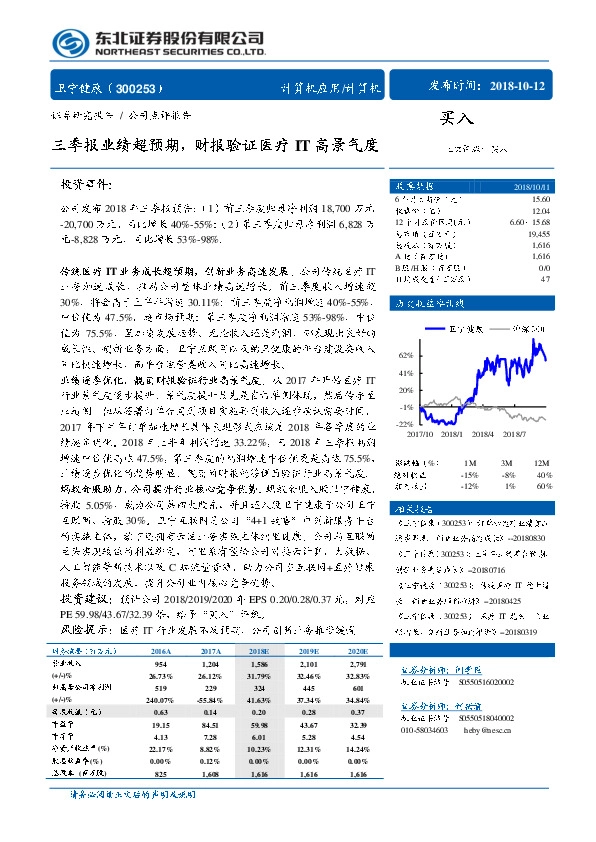 三季报业绩超预期，财报验证医疗IT高景气度