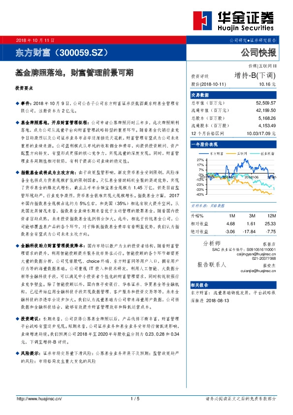 基金牌照落地，财富管理前景可期
