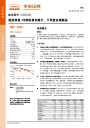 锂盐放量+纤维板盈利提升，三季度业绩靓丽
