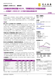 18年前三季度业绩快报点评：三季报扣非净利润增40.5%，可降解支架三年期数据靓丽