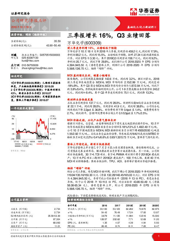 三季报增长16%，Q3业绩回落
