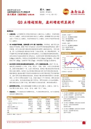 Q3业绩超预期，盈利增速明显提升