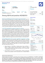 Strong 3Q18 and positive 4Q18/2019