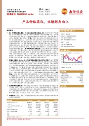 产品价格高位,业绩拐点向上