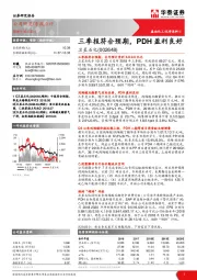 三季报符合预期，PDH盈利良好
