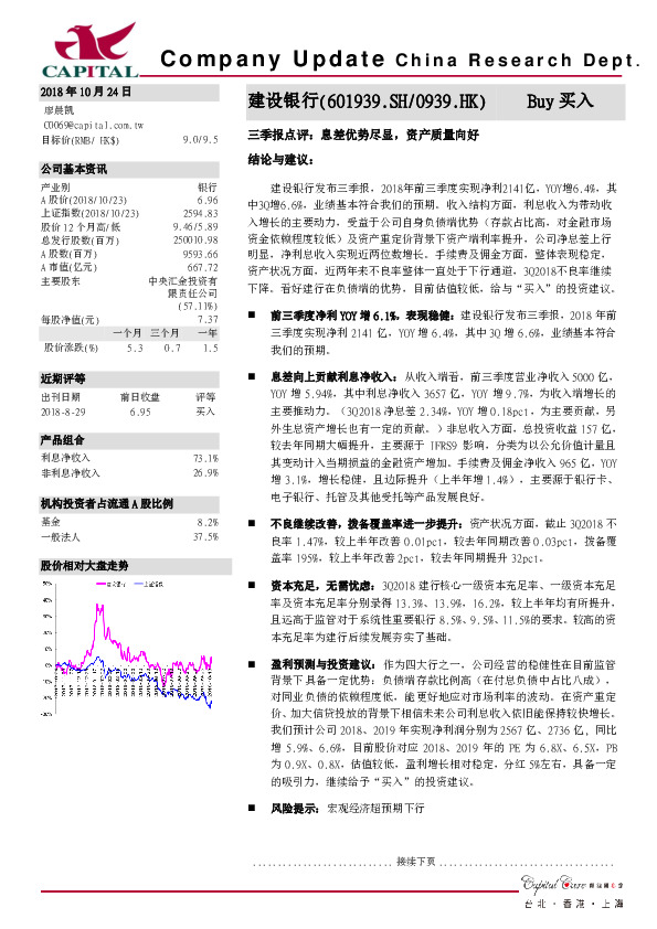 三季报点评：息差优势尽显，资产质量向好