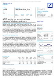 3Q18 results: on track to achieve company's full year guidance