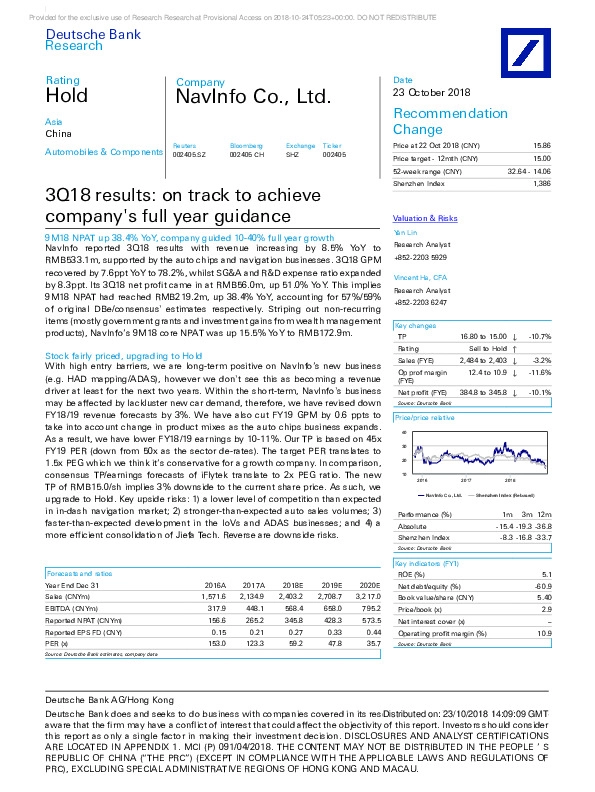 3Q18 results: on track to achieve company's full year guidance