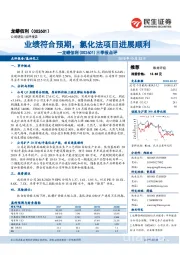 三季报点评:业绩符合预期,氯化法项目进展顺利