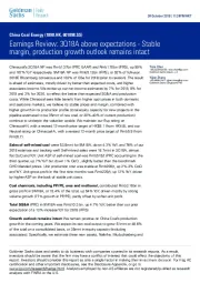Earnings Review:3Q18A above expectations -Stable margin,production growth outlook remains intact