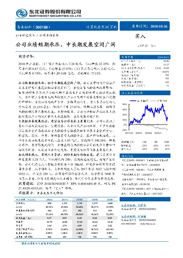 公司业绩短期承压，中长期发展空间广阔