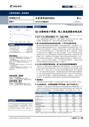 2018年三季报点评：Q3业绩略逊于预期，线上渠道调整初现成效