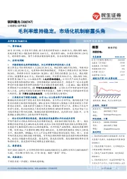 毛利率维持稳定，市场化机制崭露头角