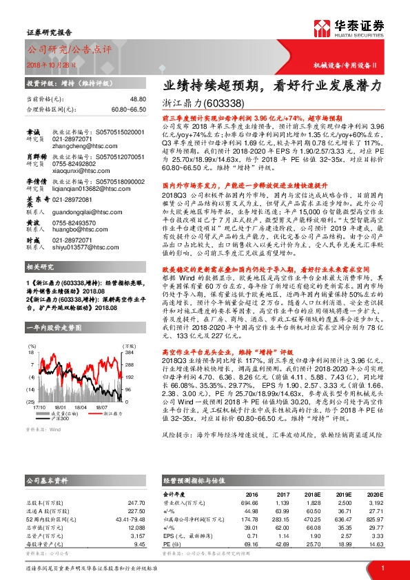 业绩持续超预期，看好行业发展潜力