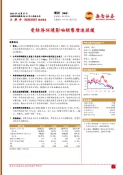 受经济环境影响销售增速放缓