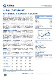 Q3业绩超预期，穿越周期的化工优质成长标的