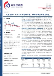 过渡期投入产出不匹配影响业绩，静待后续盈利能力恢复