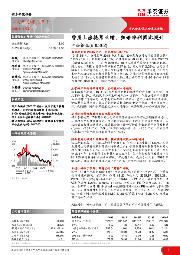 费用上涨拖累业绩，归母净利同比提升