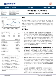 三季报点评：收入稳步增长，龙头踏实前行