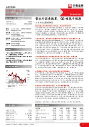 营业外因素拖累，Q3略低于预期