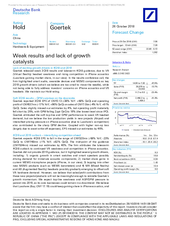 Weak results and lack of growth catalysts
