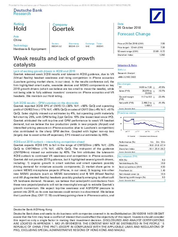Weak results and lack of growth catalysts