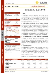 合资短期承压，自主未来可期