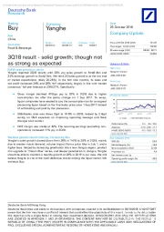 3Q18 result - solid growth; though not as strong as expected