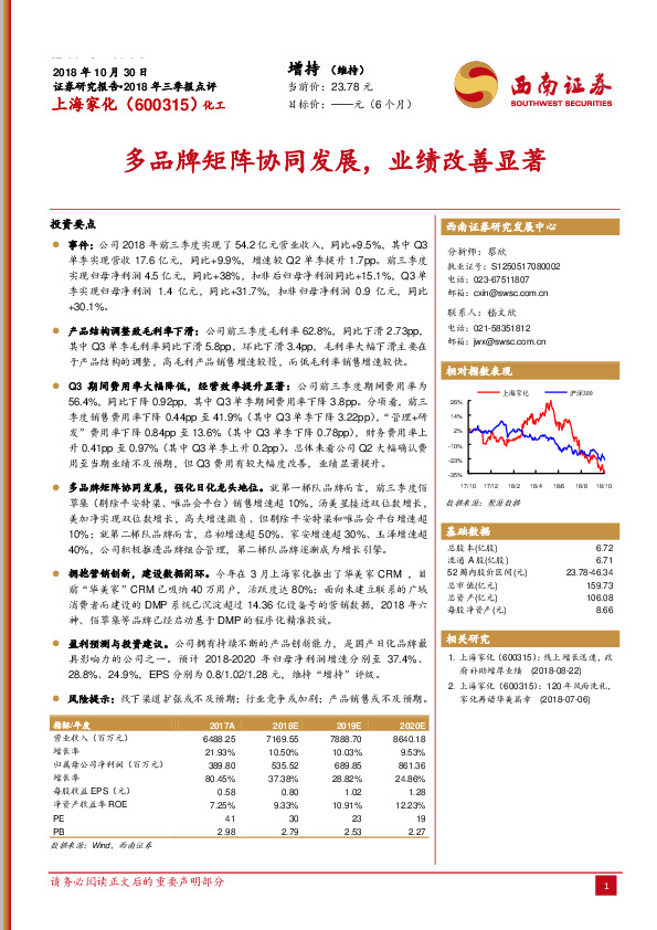 多品牌矩阵协同发展，业绩改善显著