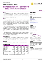 2018年三季报点评：前三季净利同比增长38%，毛利率有所下滑