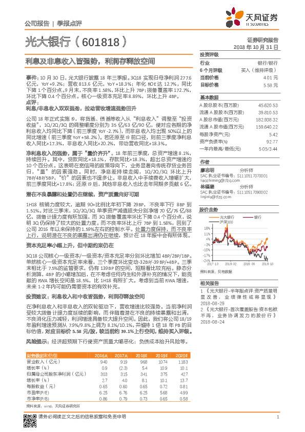 利息及非息收入皆强势，利润存释放空间