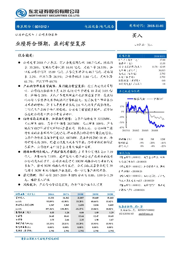 业绩符合预期，盈利有望复苏