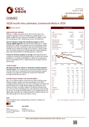 3Q18 results miss estimates; turnaround likely in 2019