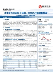 三季报点评：单季度净利润低于预期，未来矿产铜增量显著