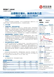 2018年三季报点评：业绩稳定增长，融资优势凸显