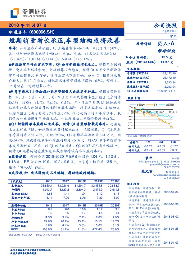 短期销量增长承压，车型结构或将改善