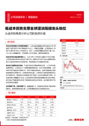 从成本的角度分析公司的投资价值：低成本优势支撑全球湿法隔膜龙头地位