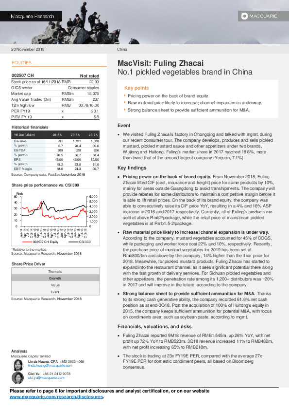 No.1 pickled vegetables brand in China