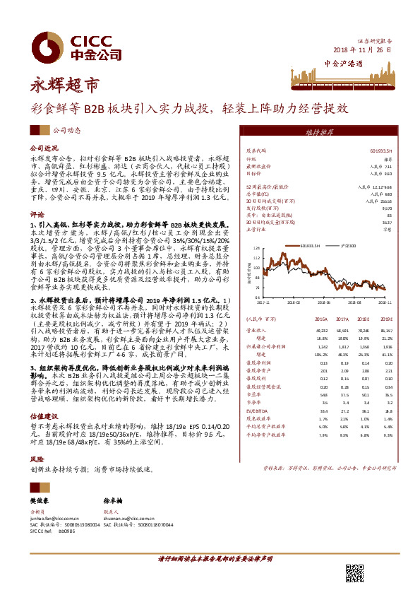 彩食鲜等B2B板块引入实力战投，轻装上阵助力经营提效
