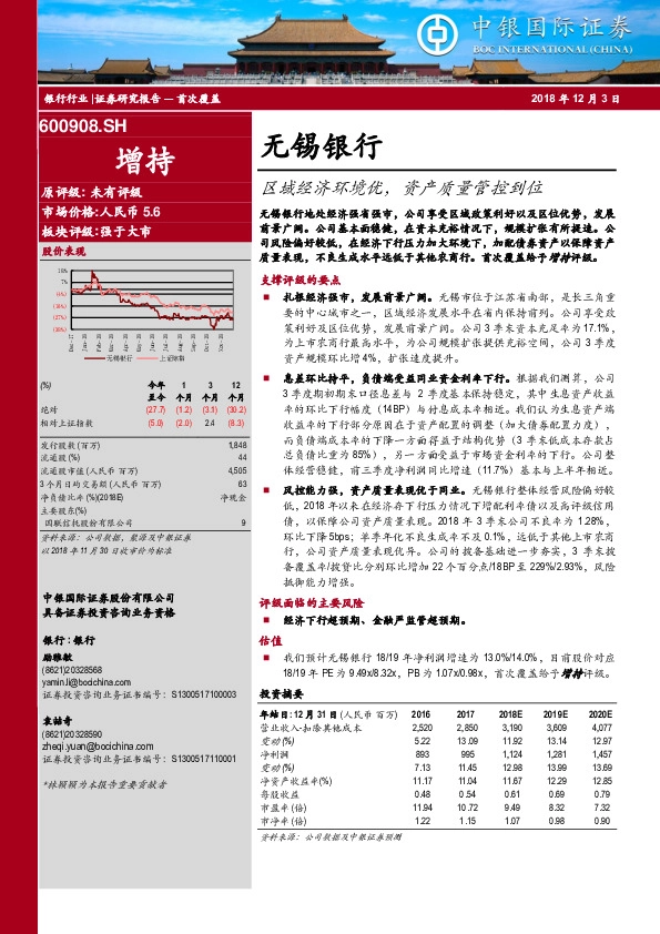 区域经济环境优，资产质量管控到位