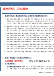有色行业卓越推:山东黄金