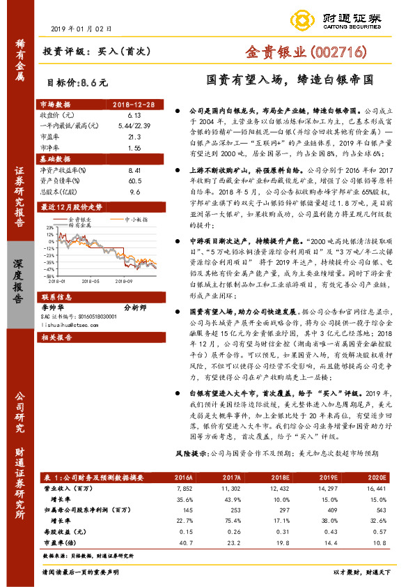 国资有望入场，缔造白银帝国