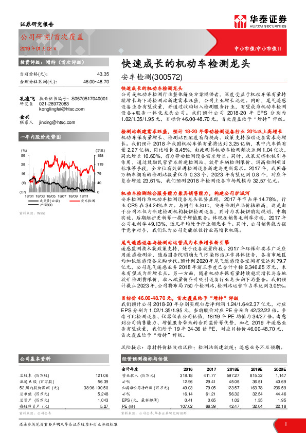 快速成长的机动车检测龙头