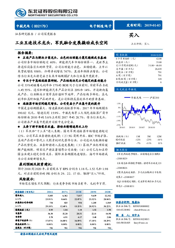 工业互连技术龙头，军民融合发展撬动成长空间