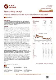 Proposes public issuance of A-shares to fund Nevsun acquisition